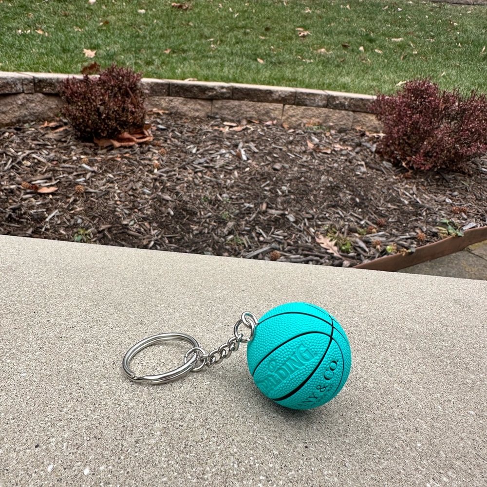 Teal Spalding Mini Basketball Keychain - Picture 3 of 4